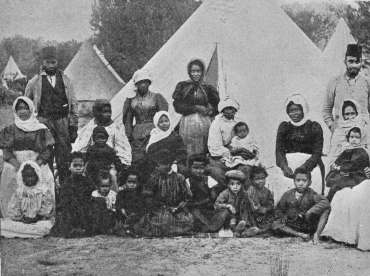 O acampamento de contato para malaios, Cape Town, ilustração do rei, 25 de maio de 1901 de English Photographer