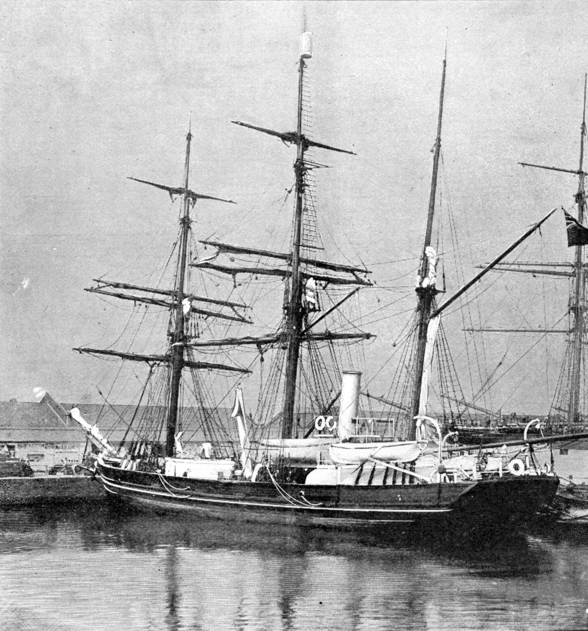 Navio de alívio da expedição antártica nacional, ilustração do gráfico, 19 de julho de 1902 de English Photographer