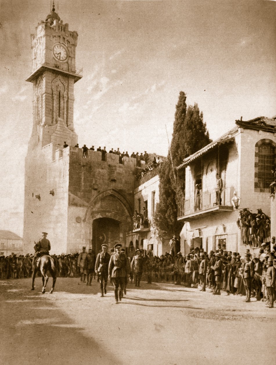Os entregadores de Jersualem: entrada histórica de Sir Edmund Allenbys na Cidade Santa, 1914-19 de English Photographer