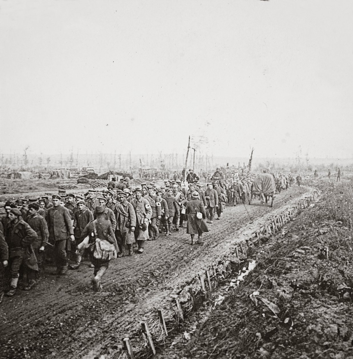 Milhares de soldados alemães capturados na derrota final dos exércitos alemães no Sambre, 1918 de English Photographer