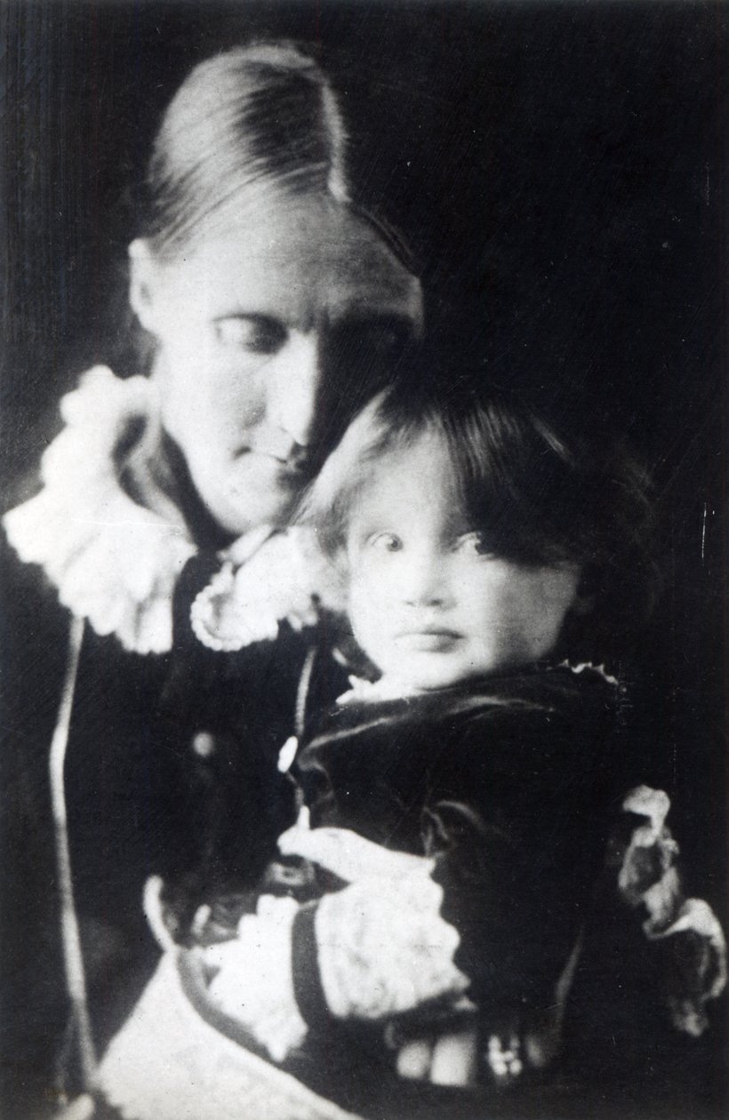 Virginia Woolf, com sua mãe Julia, 1884 de English Photographer