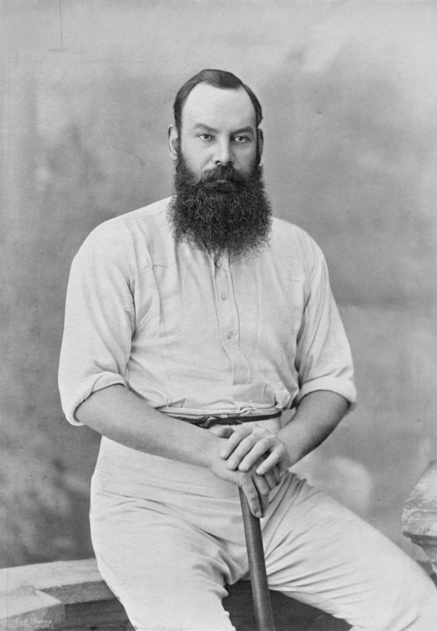 WG Grace, de Famous Cricketers e Cricket Grounds, publicado por Hudson e Kearns, 1895 de English Photographer