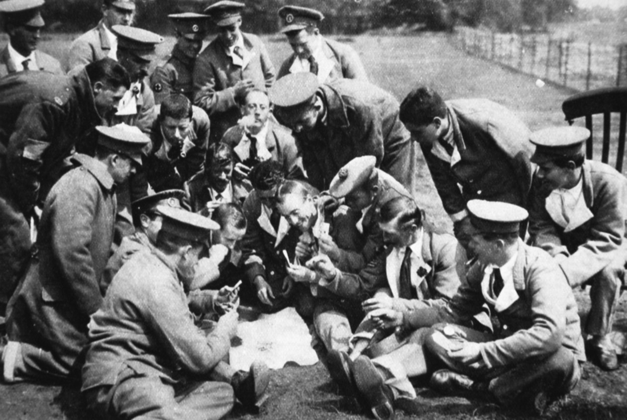 Feridos na Frente Ocidental: sul-africanos corajosos em hospital na Inglaterra, de The Illustrated War News, 26 de julho de 1916 de English Photographer
