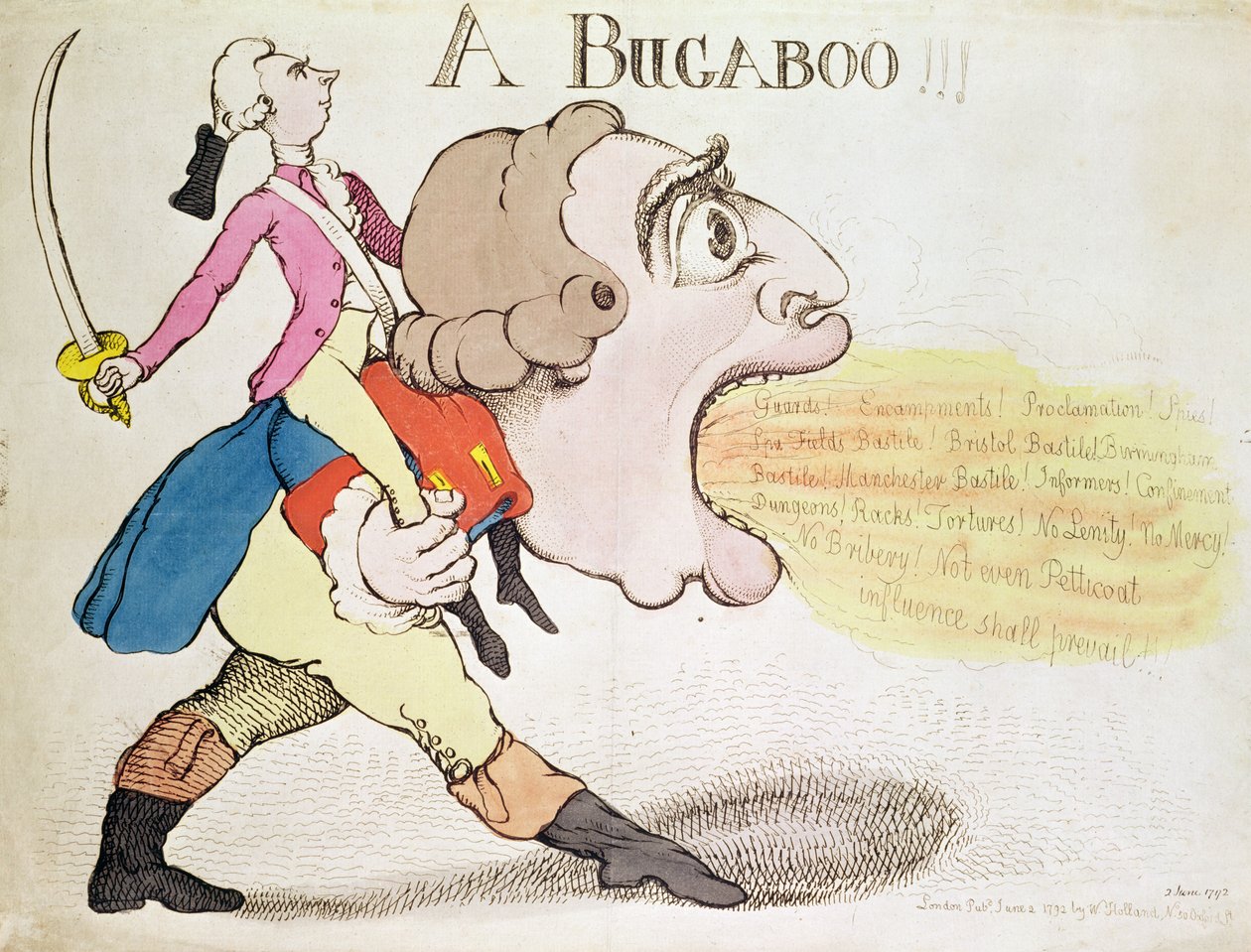 Um bicho-papão !!! (gravura colorida à mão) de English School