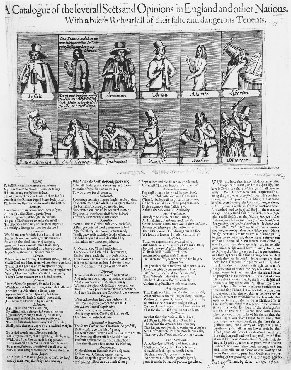 Um catálogo das diversas seitas e opiniões na Inglaterra e em outros países, 1646 de English School