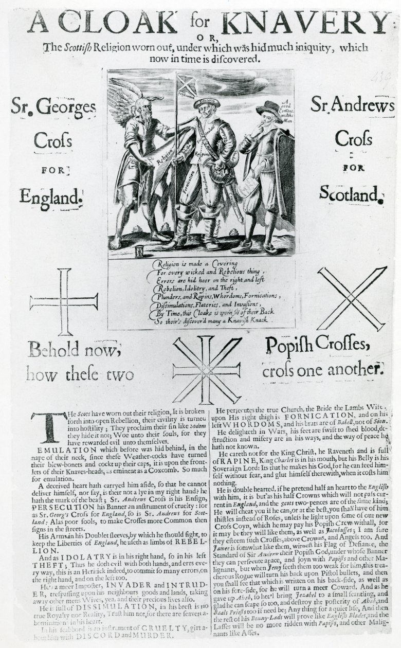 Um manto para Knavery, 1642 (gravura e tipografia) de English School