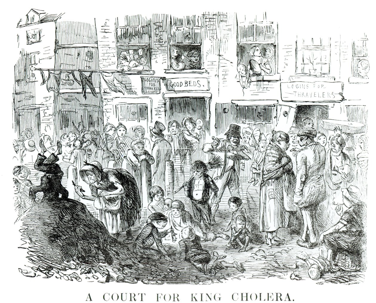Um tribunal para o rei Cólera, 1852 de English School
