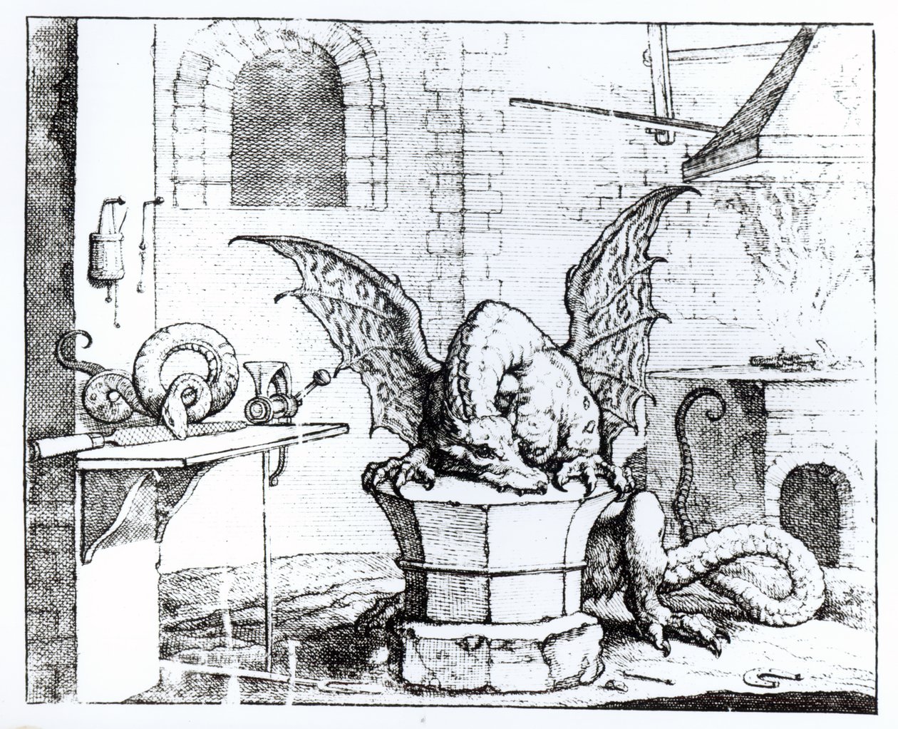 Um dragão em uma oficina de English School
