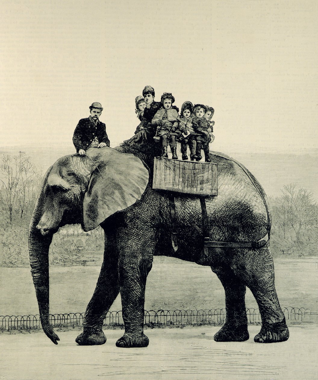 A Farewell Ride on Jumbo, de &39;The Illustrated London News&39;, 18 de março de 1882 de English School