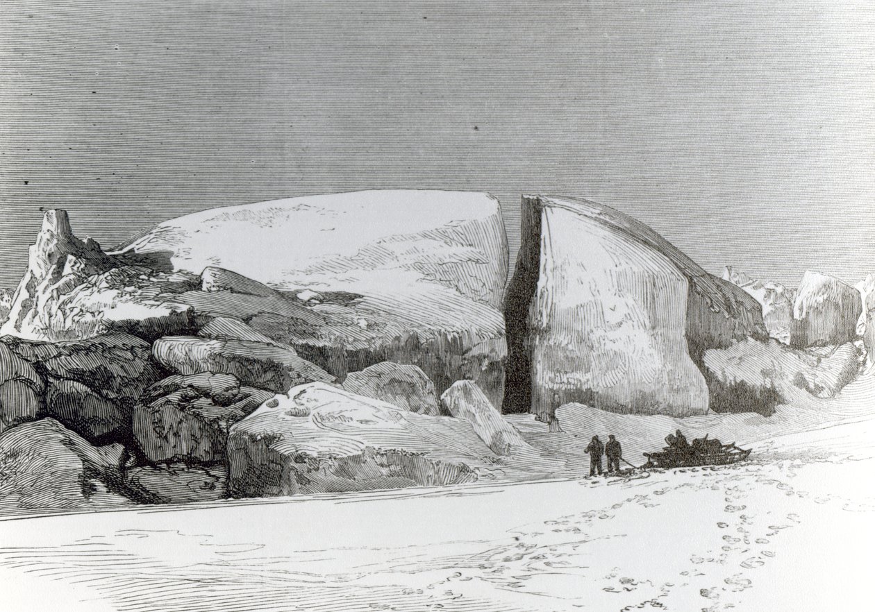 A Floe-Berg Aground, publicado em &39;The Illustrated London News&39;, 11 de novembro de 1876 de English School