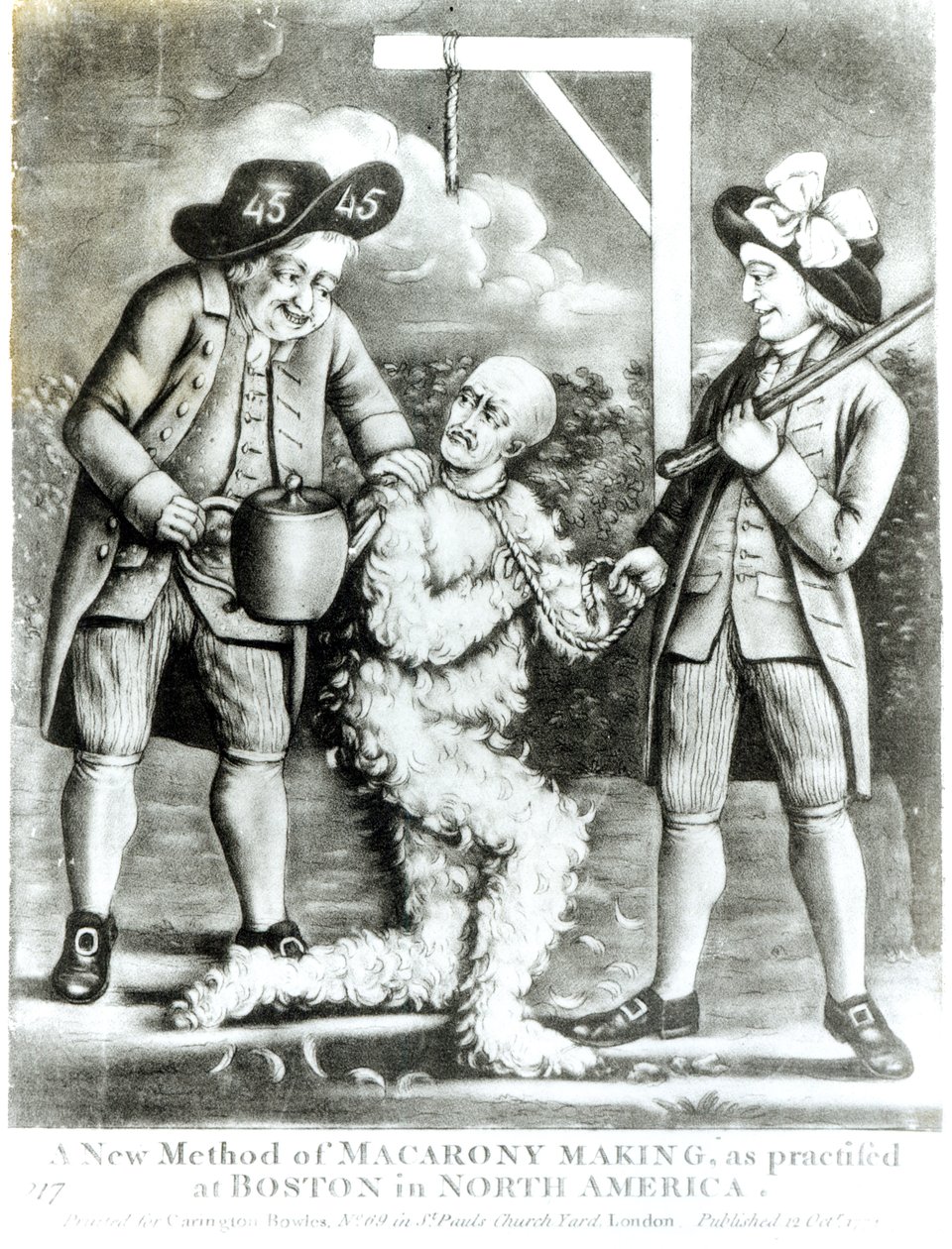 Um novo método de fazer macarrão como praticado em Boston na América do Norte, 12 de outubro de 1774 de English School