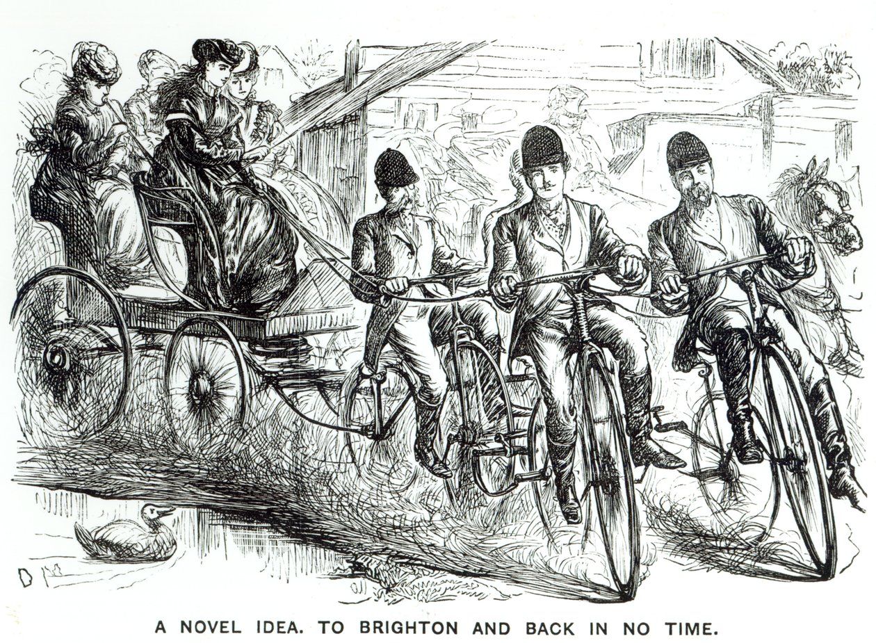 Uma nova maneira de viajar para Brighton, 1864 de English School