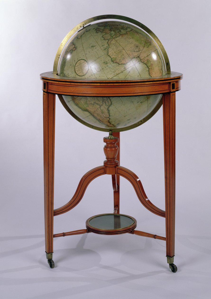 Um Globo da Biblioteca Terrestre da Regência no Posto de Mogno, 1806 de English School