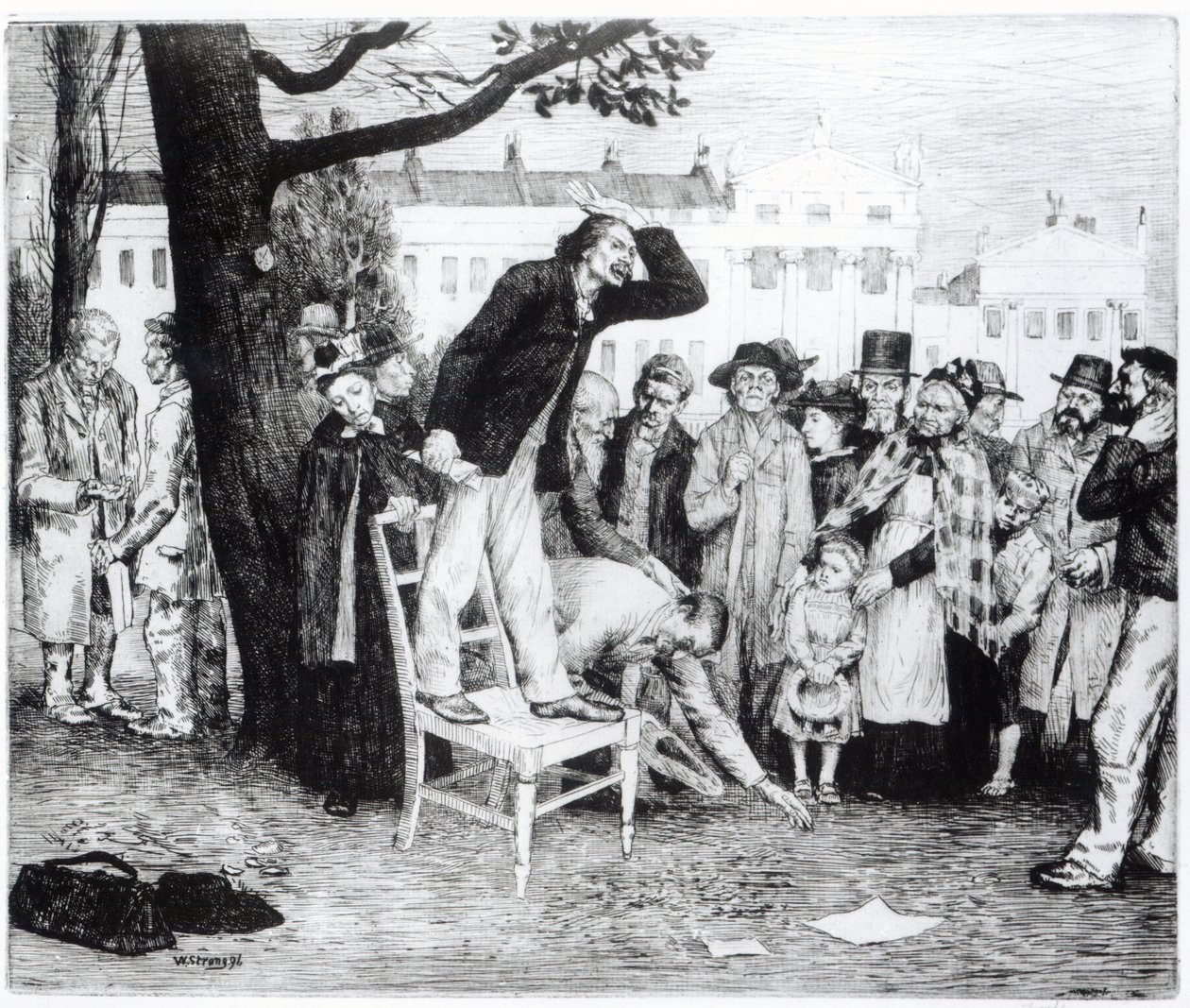 Um orador socialista, gravado por W.Strong, 1891 de English School
