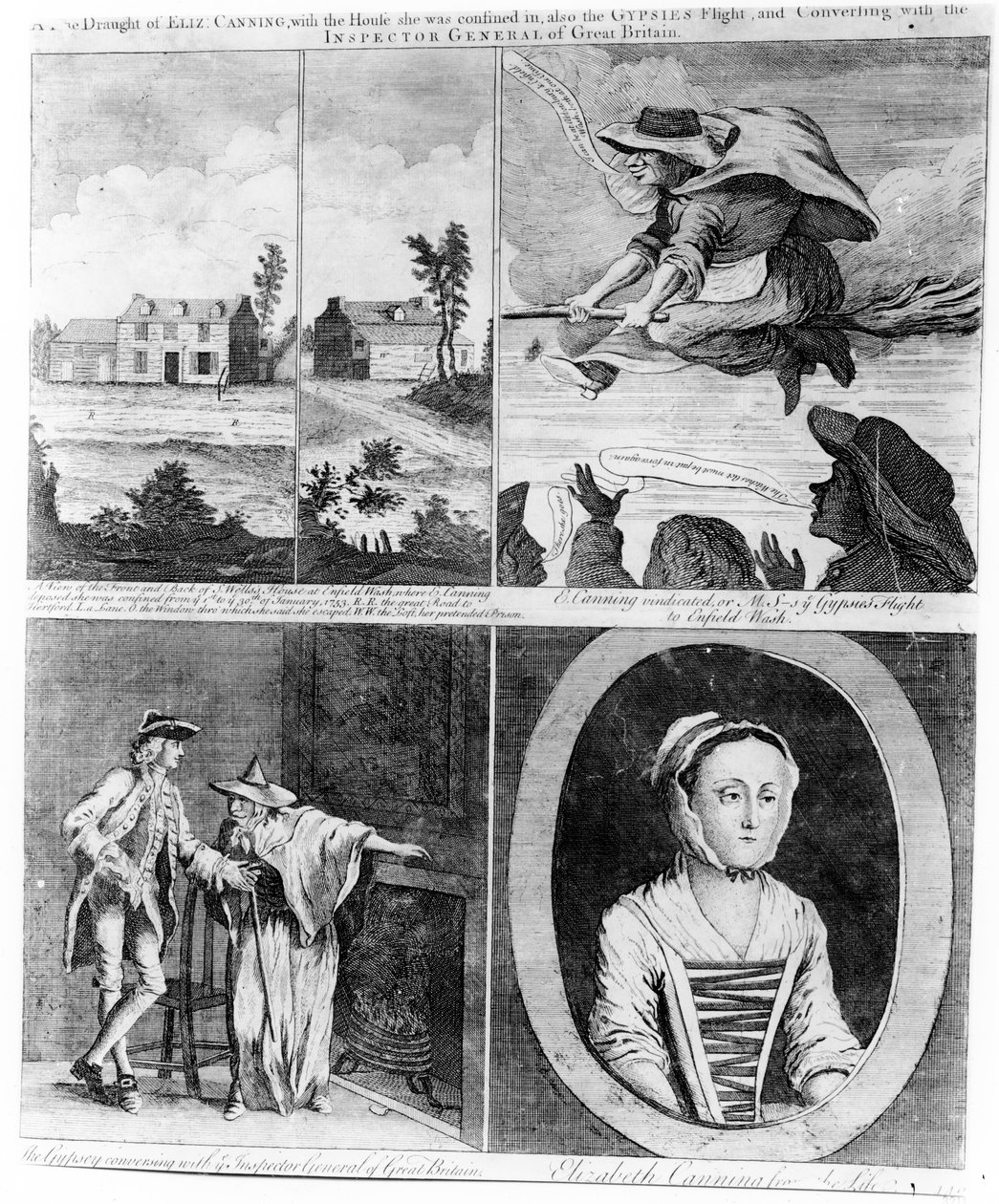 &39;Um verdadeiro rascunho de Eliz Canning&39;, uma cópia satírica da história de Elizabeth Canning, 1753 de English School