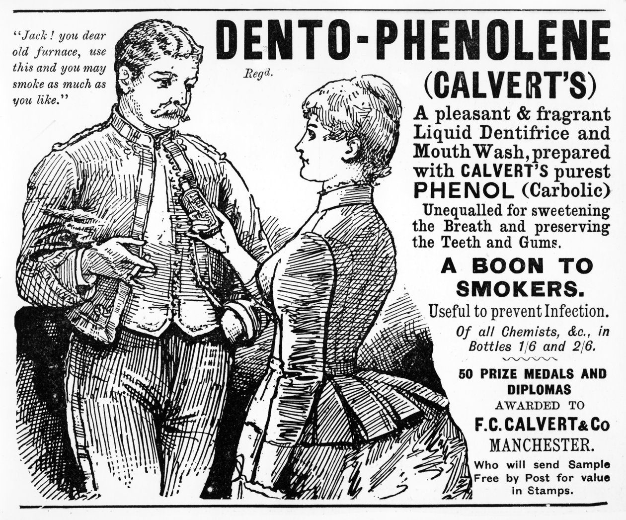 Propaganda para o Dento-Fenoleno de Calvert, c.1890s de English School