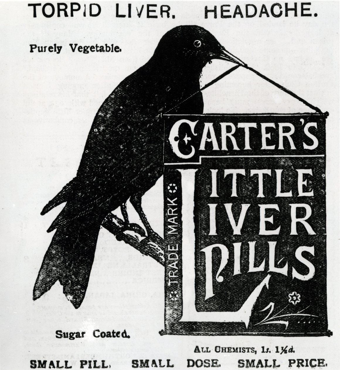 Anúncio para &39;pequenas pílulas de fígado de Carter&39;, c.1880-1900 de English School