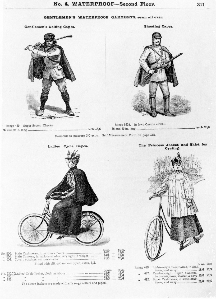 Propaganda para roupas ao ar livre, c.1880-1900 de English School