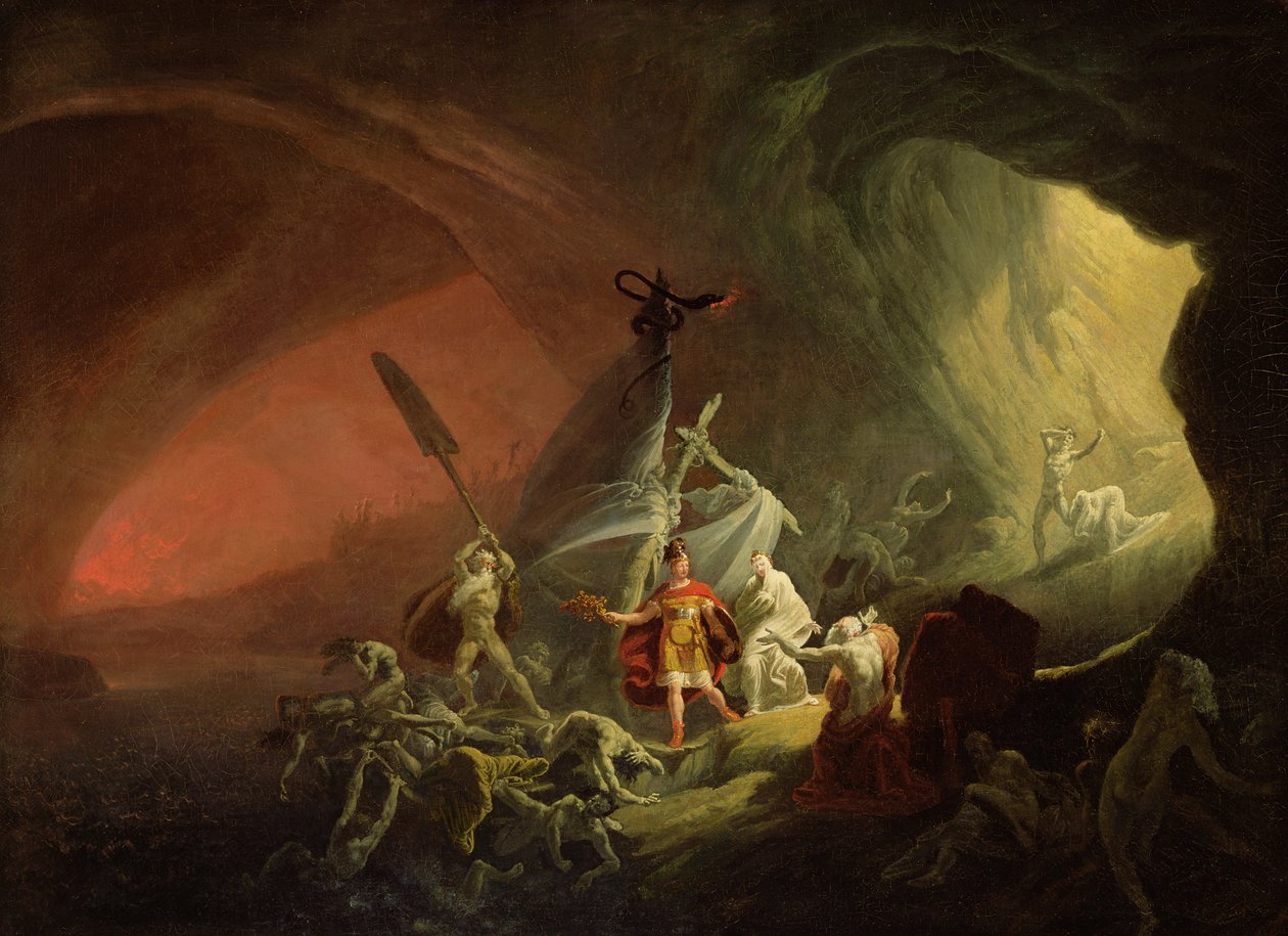 Enéias e a Sibila, c.1800 de English School