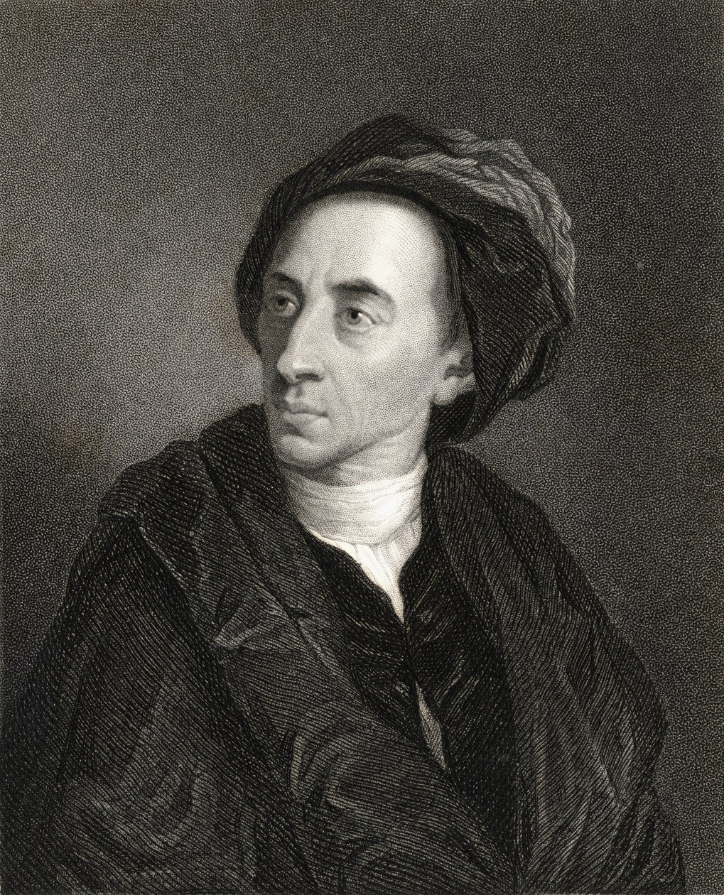 Alexander Pope (1688-1744) de "A Galeria dos Retratos", publicado em 1833 de English School