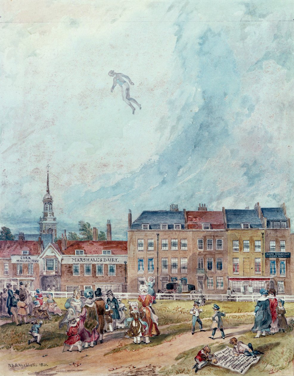 Um cara aéreo Fawkes, 1840 de English School