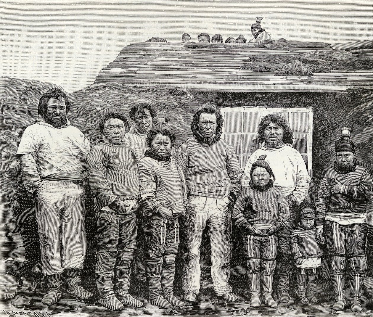 Uma família esquimó, de "The English Illustrated Magazine", 1891-92 de English School