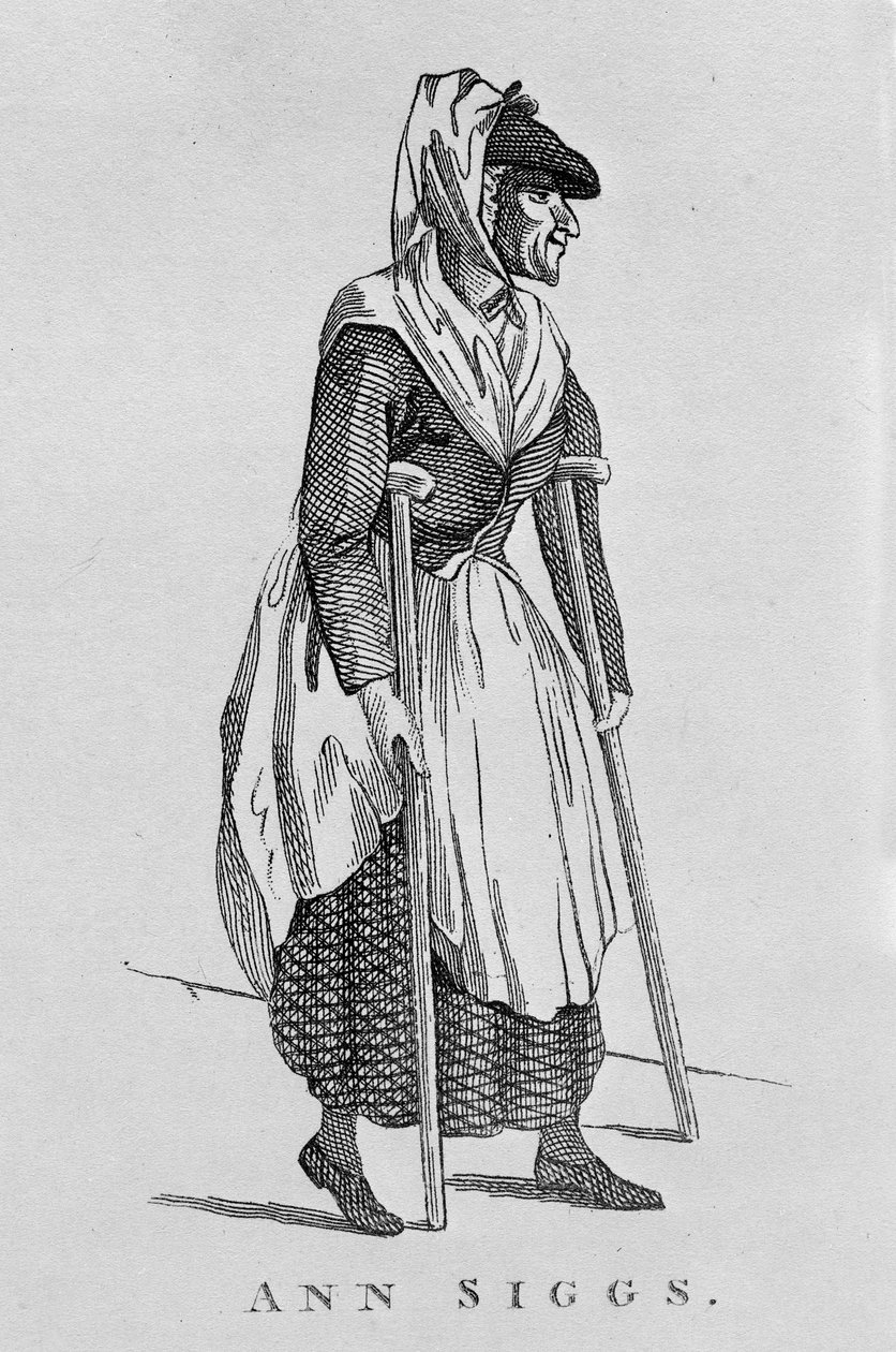 Ann Siggs, de &39;Retratos e rostos de personagens notáveis e excêntricos de Londres&39;, publicado em 1819 de English School