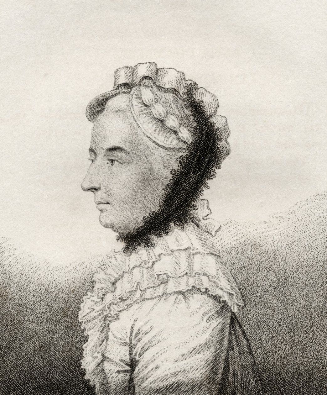 Anna Chamber, ilustração de &39;Um catálogo de autores reais e nobres, Volume IV&39;, publicado em 1806 de English School
