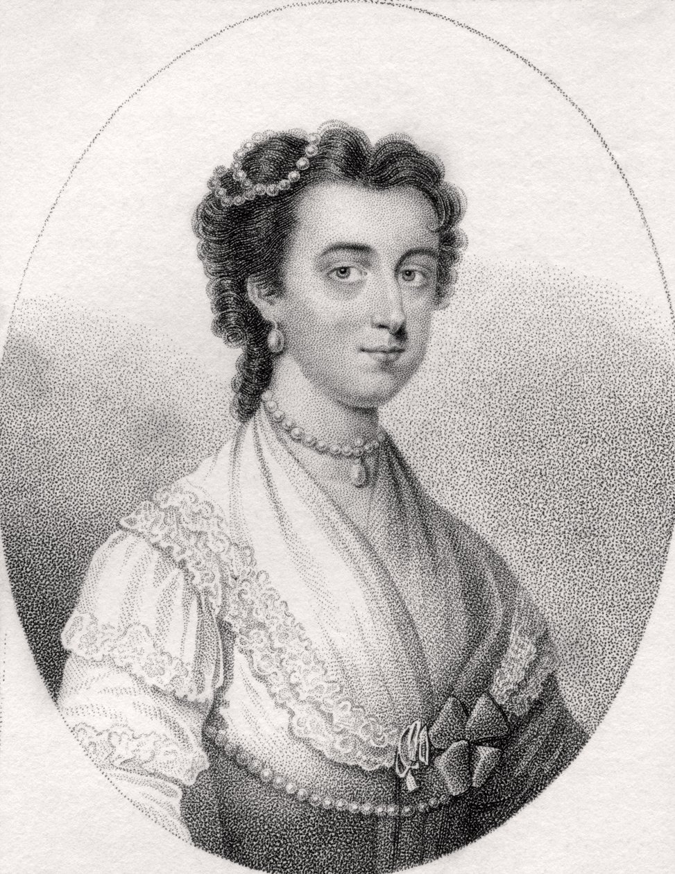 Anne Ingram, ilustração de &39;Um catálogo de autores reais e nobres, volume V&39;, publicado em 1806 de English School