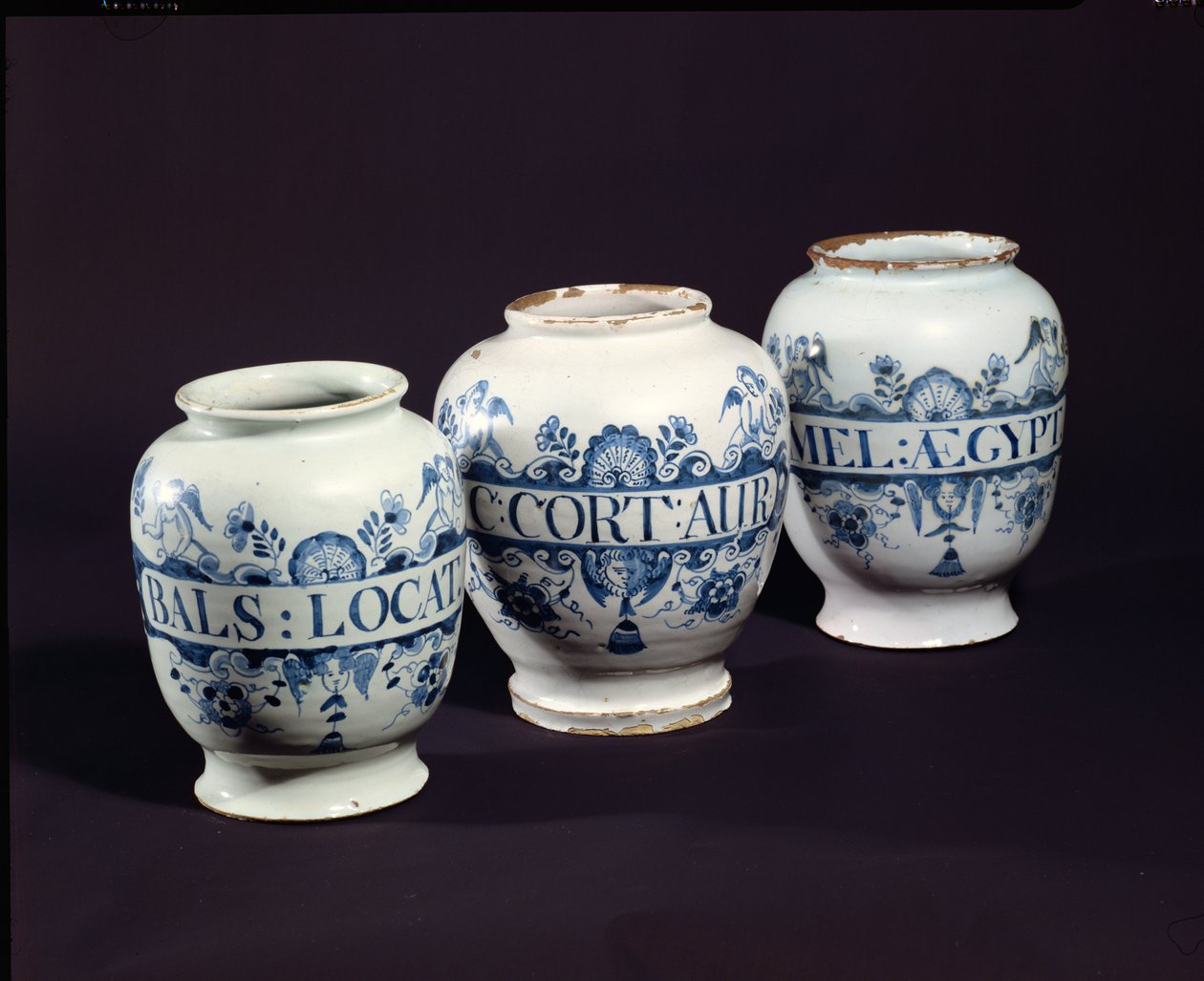Boticários de remédios, c.1740 (cerâmica) de English School