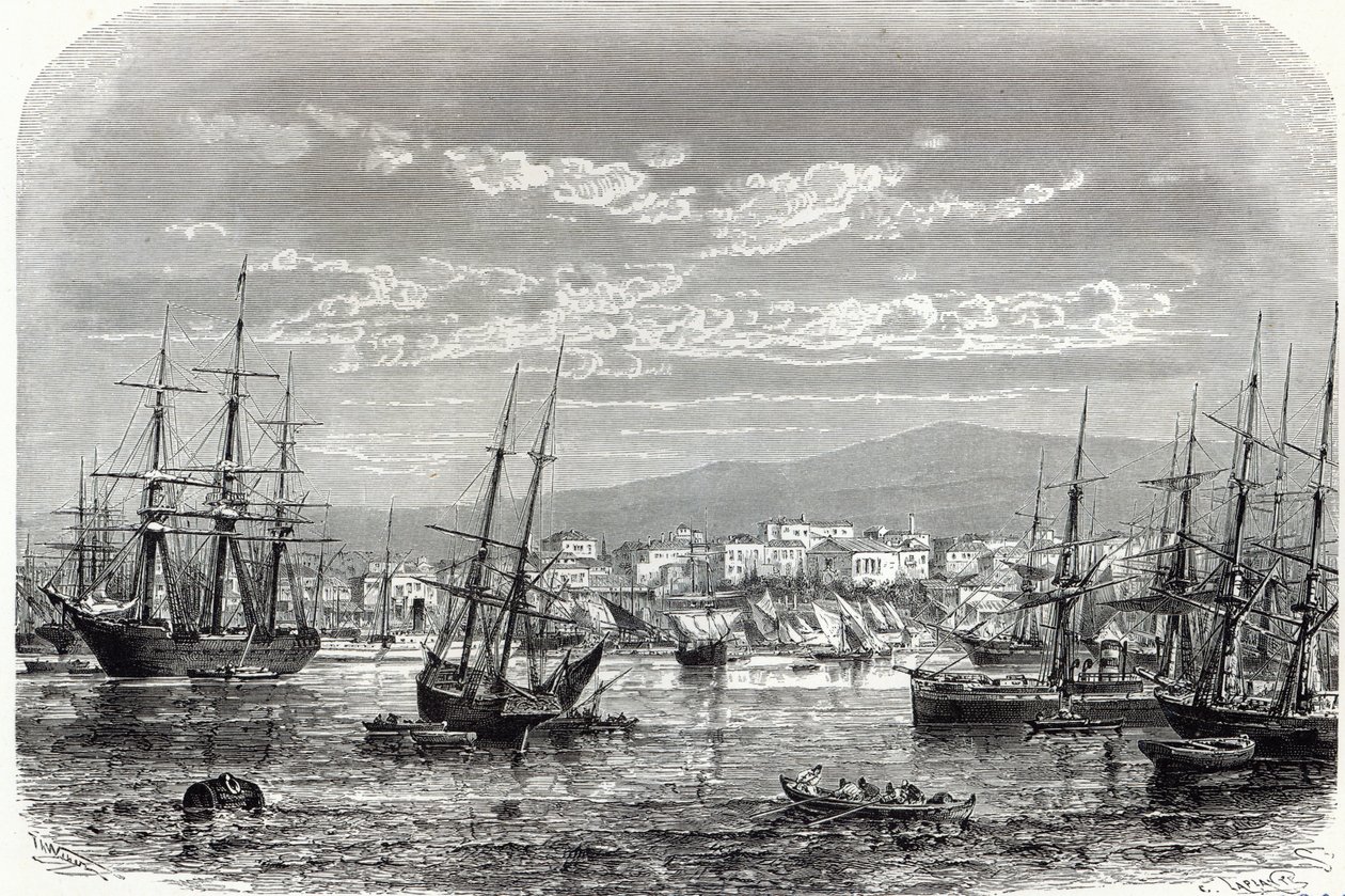 Atenas: visão geral do Pireu, de &39;The Illustrated London News&39; de English School