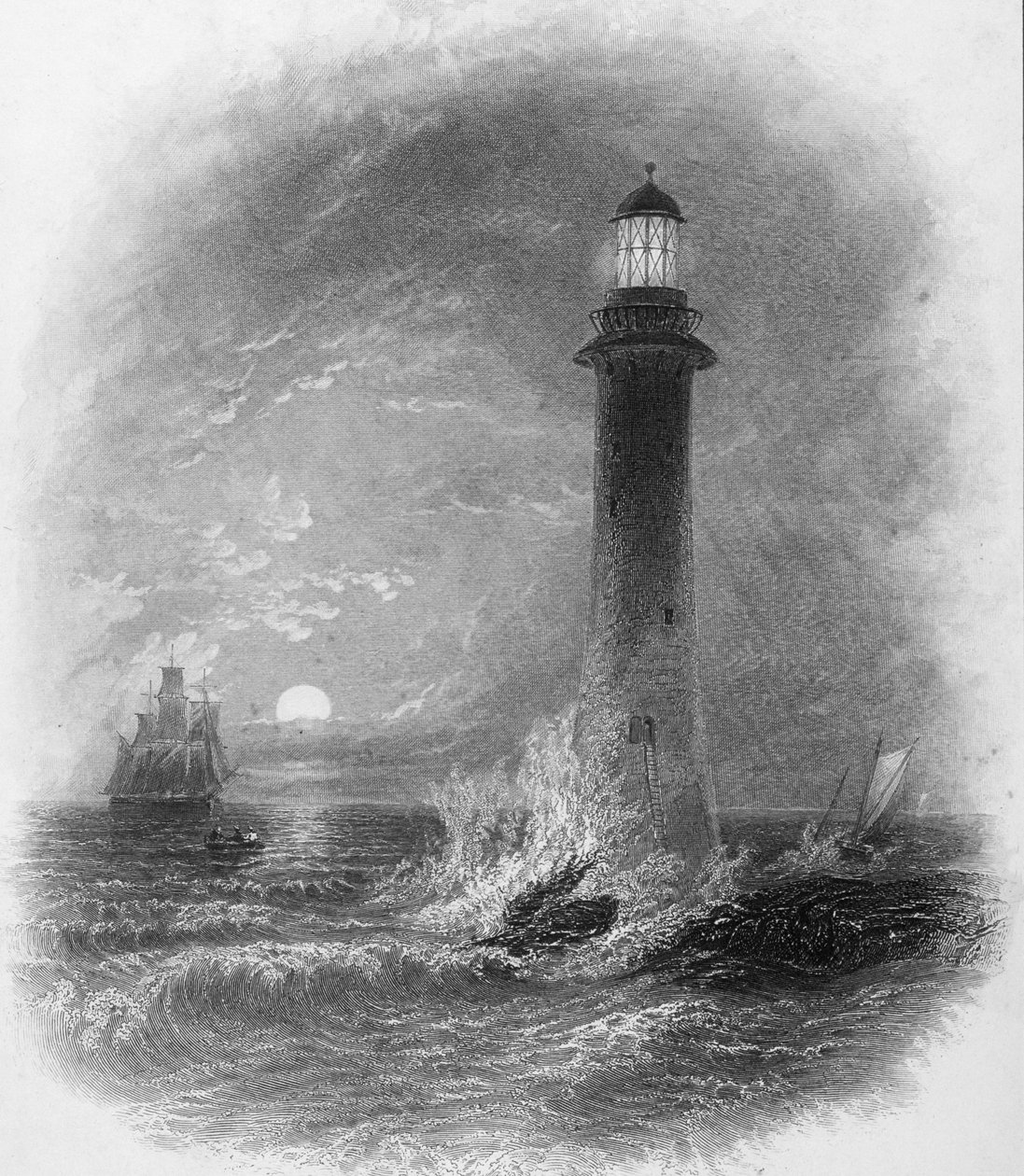 Farol de Bell Rock da &39;Cyclopaedia of Useful Manufactures&39;, editado por Charles Tomlinson, c.1880s de English School