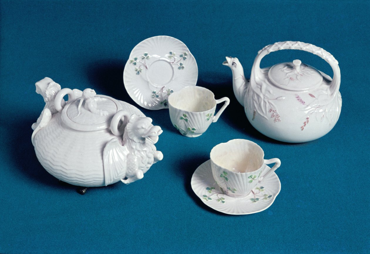 Serviço de chá Belleek (porcelana) de English School