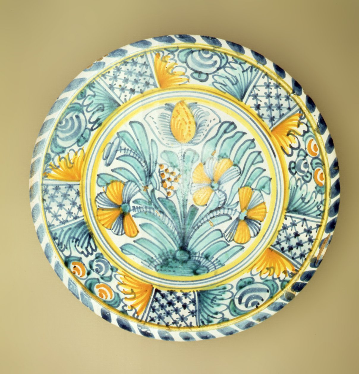 Carregador de Delftware Bluedash, cerâmica Lambeth, c.1670 (cerâmica) de English School