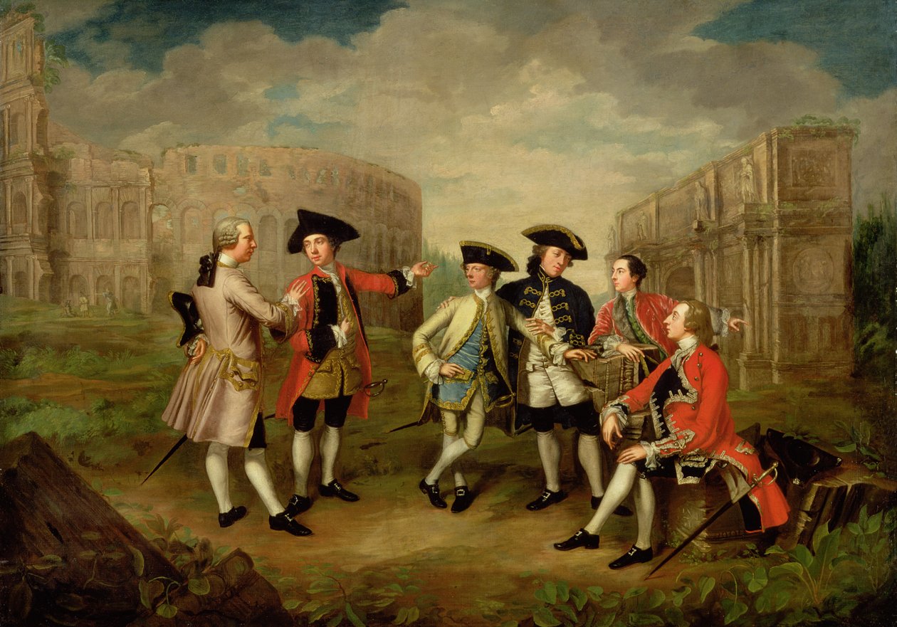 Cavalheiro Britânico em Roma, c.1750 de English School