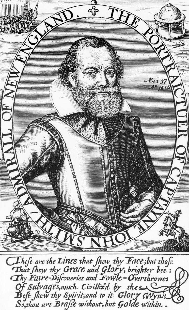 Capitão John Smith (1580-1631) 1º governador da Virgínia, 1616 de English School