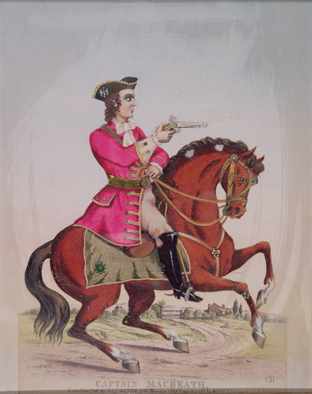 Capitão MacHeath, o herói rodoviário de &39;The Beggar&39;s Opera&39; por John Gay (1685-1732), pub. por Redington (gravura e colagem) de English School