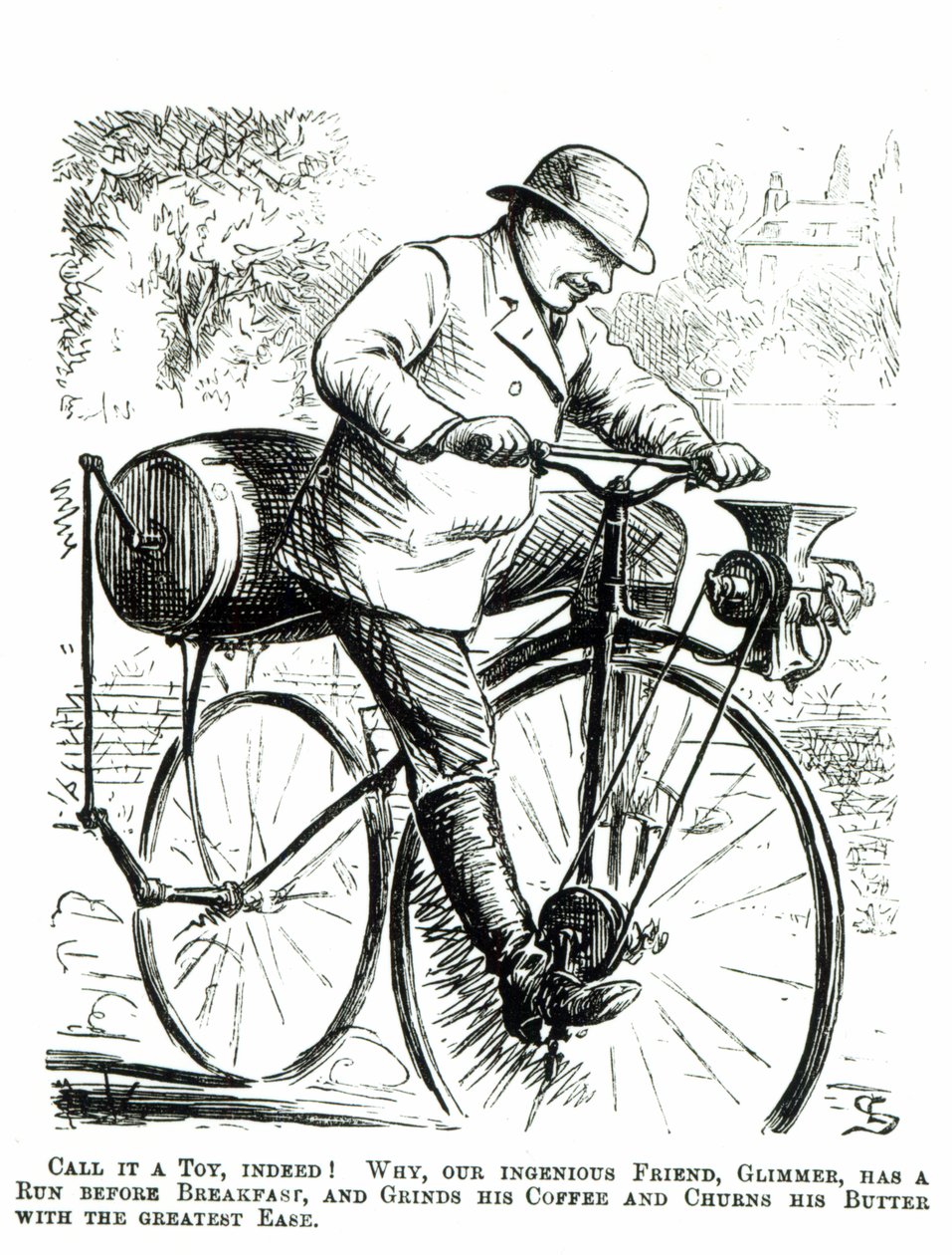 Desenhos animados tirando sarro dos primeiros dias de bicicletas de English School