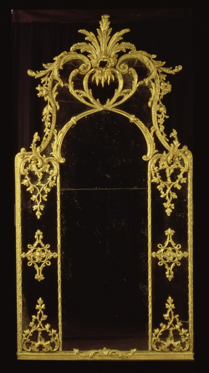 Espelho Chippendale, c.1750 (giltwood) de English School