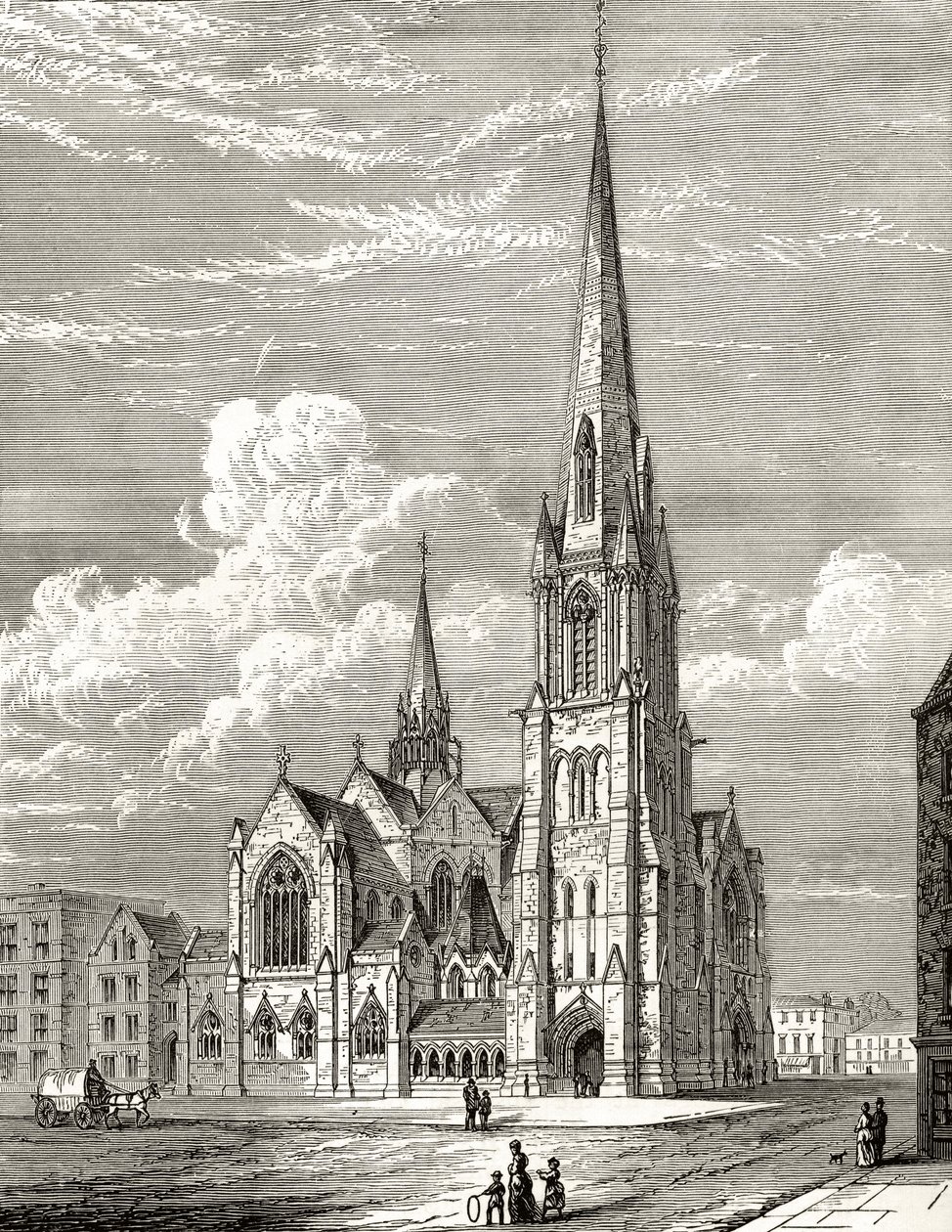 Igreja de Cristo, Westminster Bridge Road, Lambeth, de &39;Londres fotos: desenhado com caneta e lápis&39;, por Rev. Richard Lovett, publicado de 1890 de English School