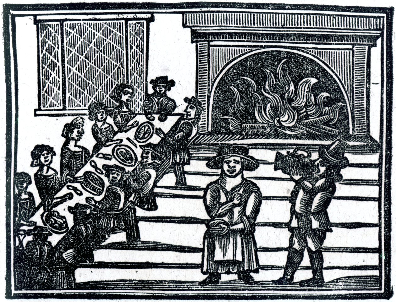 Entretenimento de Natal, uma ilustração de &39;Um livro de baladas de Roxburghe&39; de English School