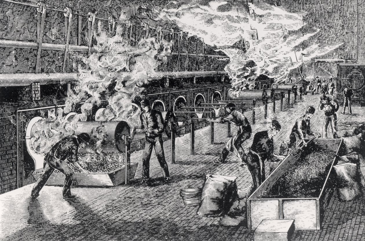 Torrefacção de café, 1870 de English School