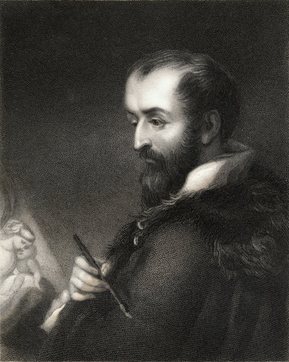 Correggio (1494-1534) de "A Galeria dos Retratos", publicado em 1833 de English School