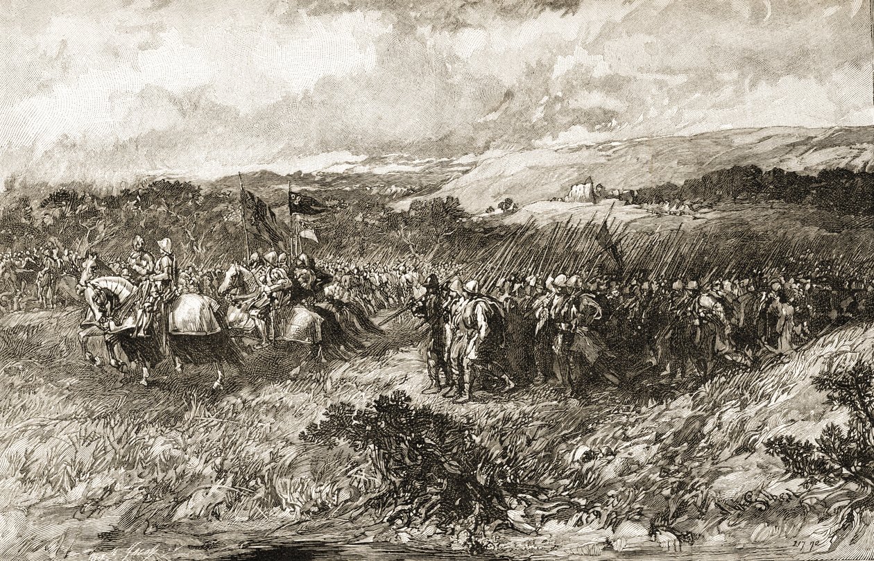 Cruzados em marcha no século XII de English School