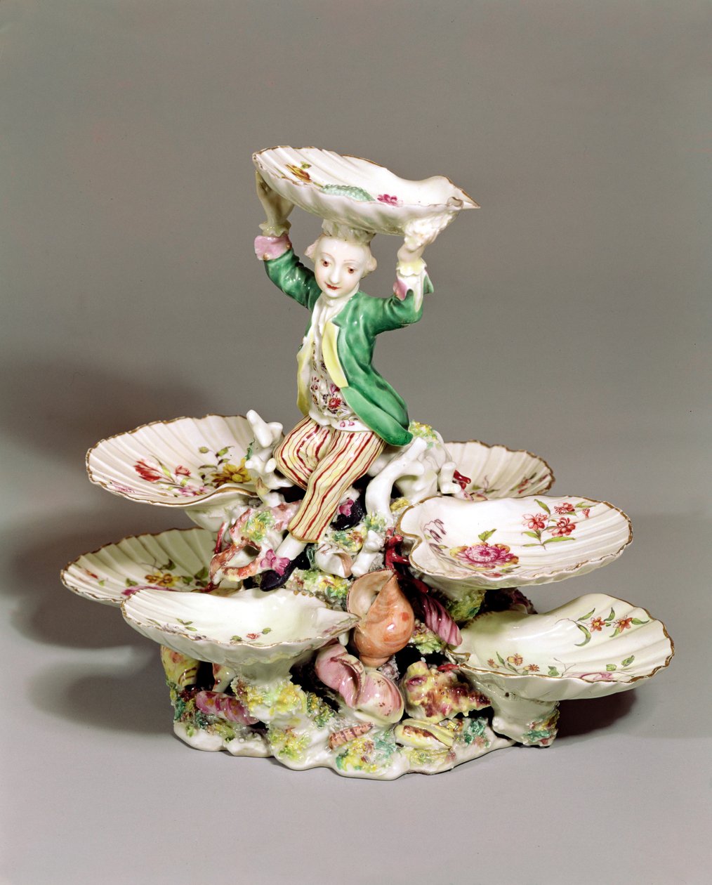 Centro de mesa Derby, 1760-65 (porcelana) de English School