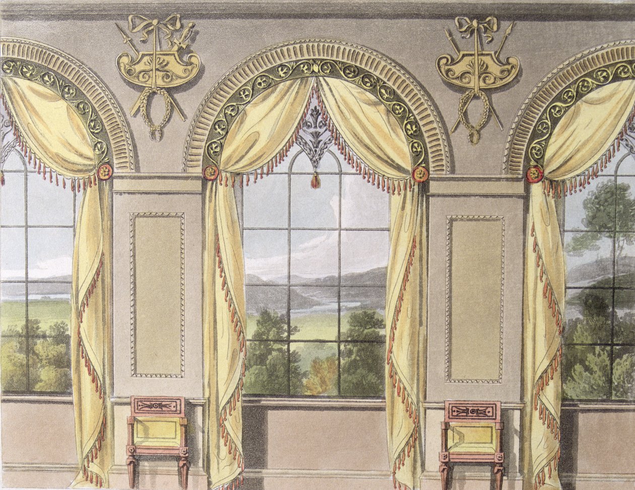 Sala de jantar, prato 88 do Ackermanns Repository of Arts, publicado em 1816 de English School