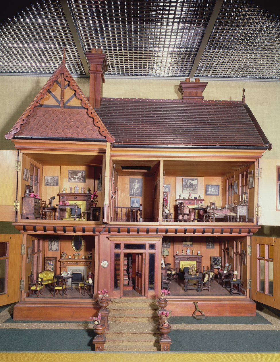 Casa de bonecas comprada e mobiliada pela Rainha Maria, feita por Ascroits de Liverpool, c.1920 de English School