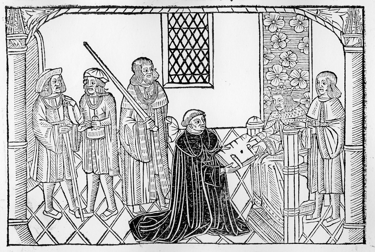 Earl Rivers apresenta seu livro para Edward IV de English School