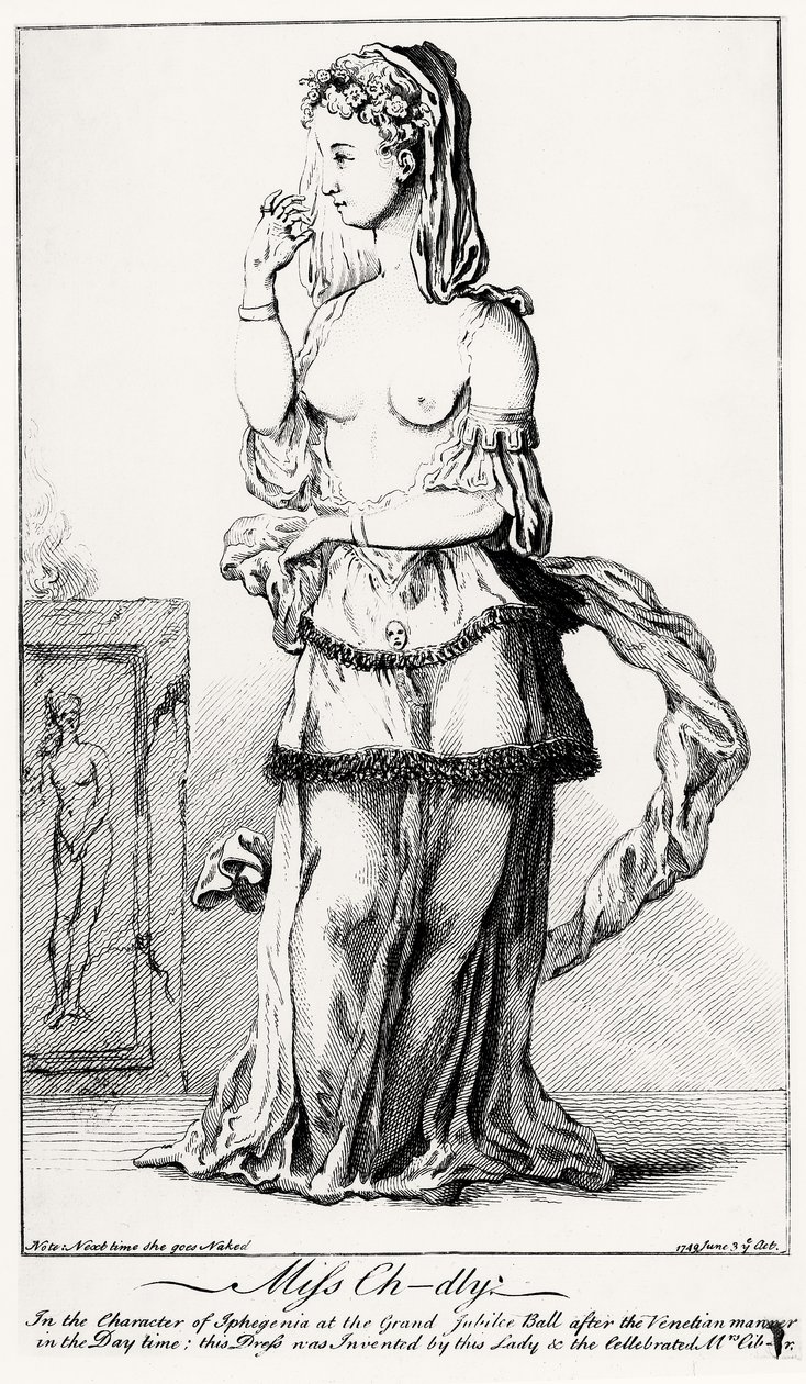 Elizabeth Chudleigh (1720-88) vestida com o personagem de Ifigênia de English School
