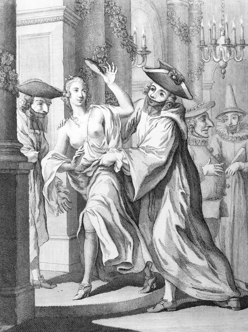 Elizabeth Chudleigh, condessa de Bristol, vestida como Iphigenia, c.1749 de English School